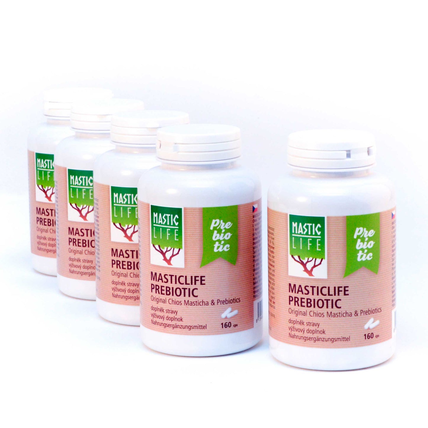 Masticha s prebiotikem v sadě 4 + 1 zdarma Masticlife Prebiotic.