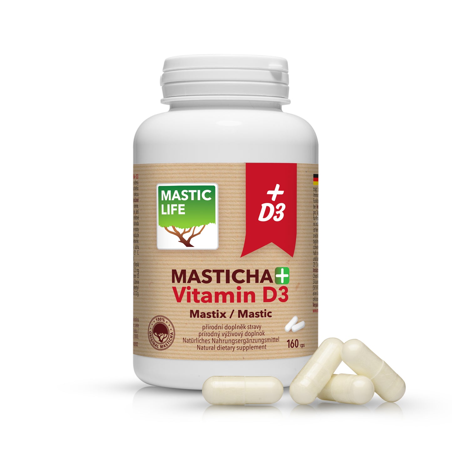 Mastyks+ Witamina D3 (160 kapsułek) Masticlife