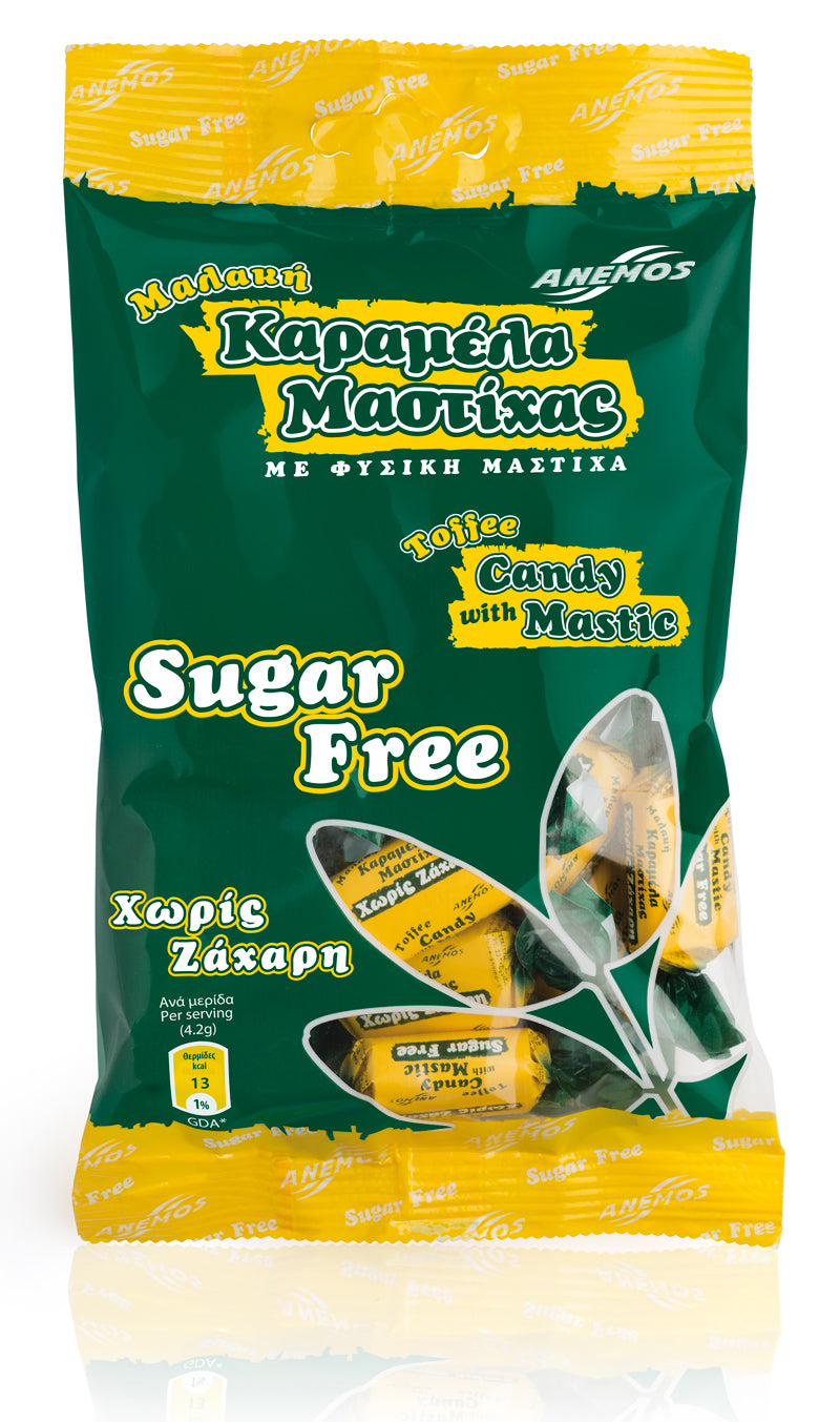 Miękkie cukierki z mastyksem (toffee) bez cukru, 100 g